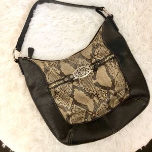 Brighton Lexington Shoulder Bag.  Black/Python.
